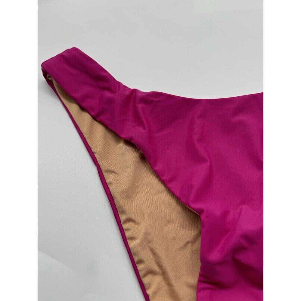NWT J. Crew Barbie Pink Curved Waist Bikini Bottom Size Large - Picture 3 of 4